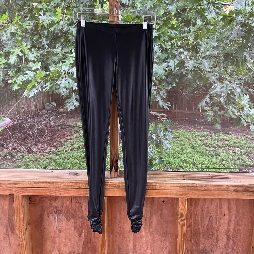 Armani Exchange Women's Black Vegan Leather Leggings Size XS